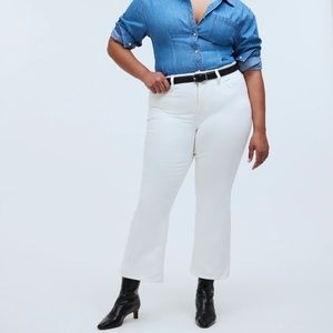 NWT Madewell Plus Curvy Kick Out Crop Jeans in Pure White Size 16W